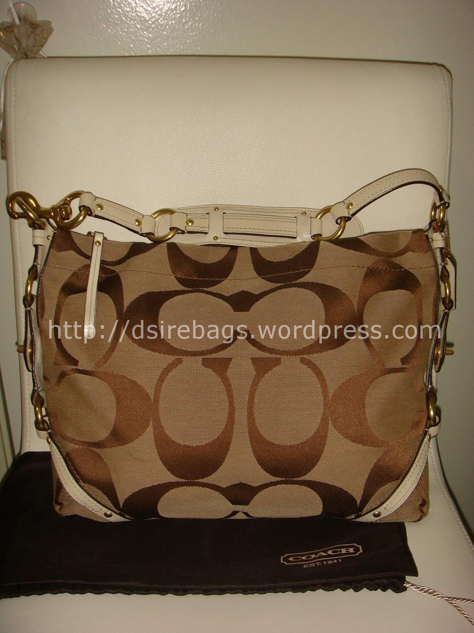 COACH 10603 Black Canvas & Leather Signature Handbag Purse | eBay